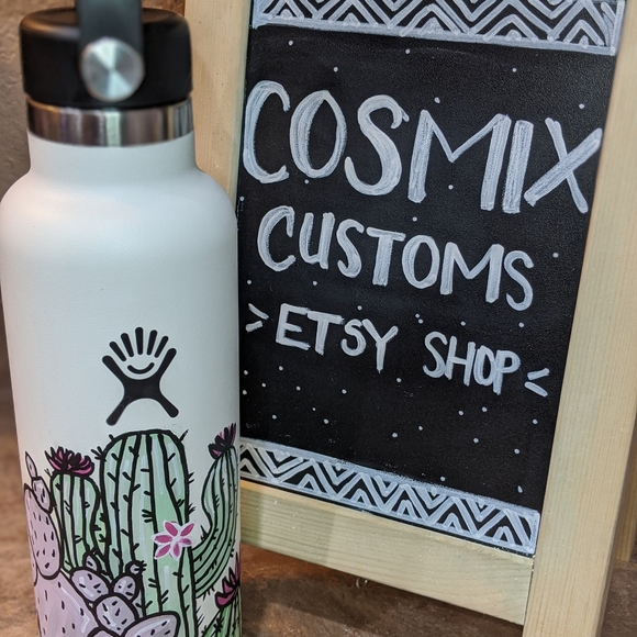 Cactus Hydroflask hand painted